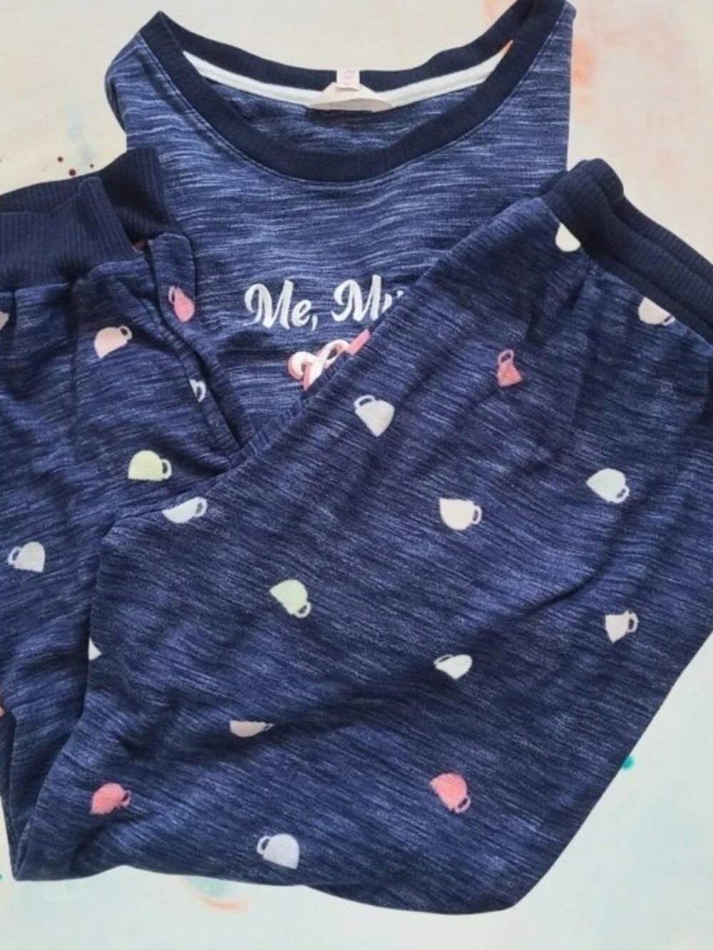 Secret Treasures Womens 2-Piece PJ Pajama Set Blue Heather Size 2X (18W-20W)
